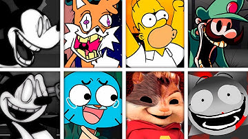 UNKNOWN SUFFERING V3 but Every Turn a Different Character Sings 🎶⚡ (FNF Wednesday