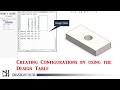 Creating Configurations by using the Design Table- Solidworks tutorials |Design Hub|