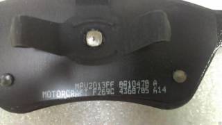Motorcraft BR1081 Front organic Pad