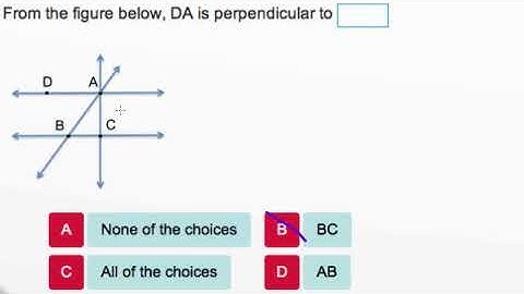 AdaptedMind Math - Parallel, Perpendicular, Intersecting Lines, Question #3