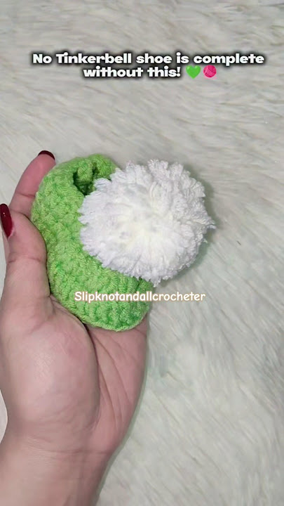 Tinkerbell pompom 💚✨The final touch that makes the magic happen!#crochet #diy #shorts #trending #art