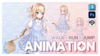 3D Animation | Idle, Walk, Run, Jump Cycles (Alice)