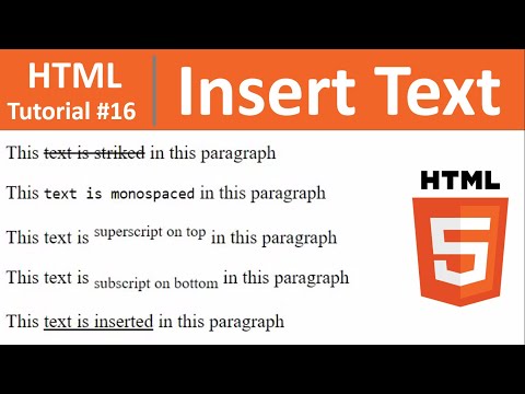 HTML Tutorial #16 - Inserted Text in HTML (ins Tag)