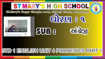 STD 1 ENGLISH UNIT 4 PHONETICS PART 1