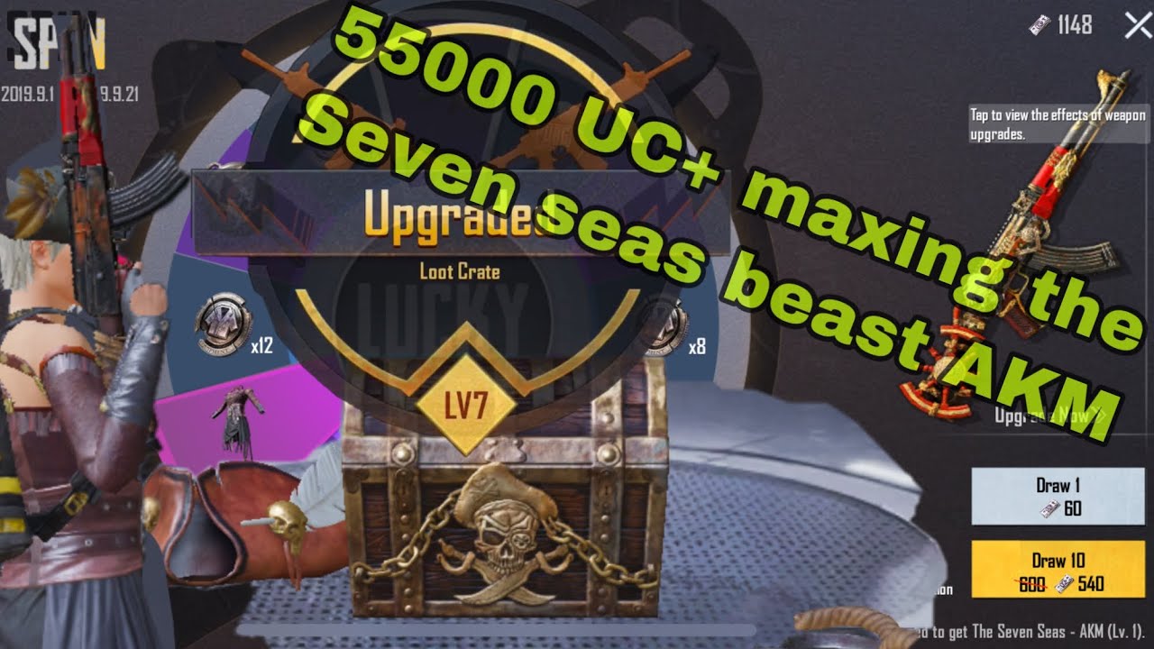 Spending 54000 UC  for seven seas AKM | loot crate and all Op skin🇳🇵
