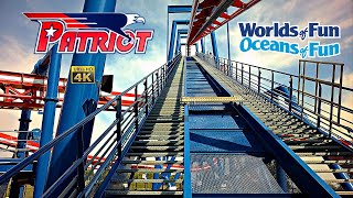 2024 Patriot Inverted Roller Coaster On Ride Front Seat 4K POV Worlds of Fun