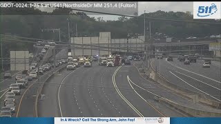 TRAFFIC | I-75 South shut down at Northside Drive with major crash