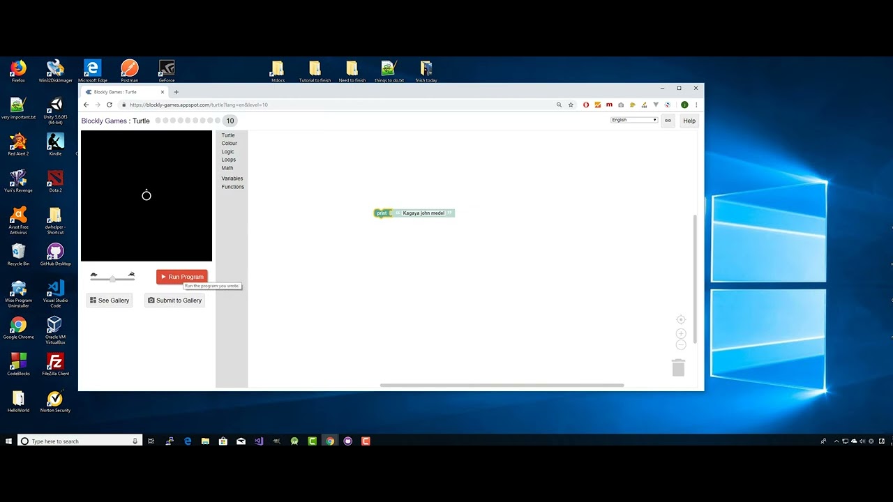 Blockly Games Turtle 10 10