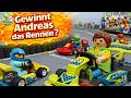 Playmobil🏎️💨🏁 KARTRennen!  Familie Apfelbaum Video  - Gewinnt Andreas das Kartrennen? Auto