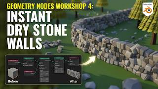 Dry Stone Wall Procedural Generation Blender Geometry Nodes