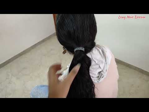 Full Oily Long Hair Play By Male Head Massage In Oily Hair 