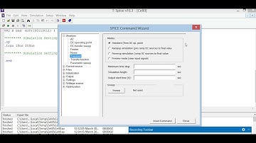 Transient analysis and power measuring in a circuit using tanner