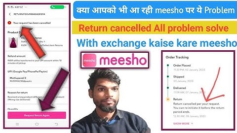Your request has been cancelled | Request return again | Return Exchange problem solve kare meesho