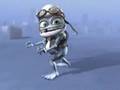 Crazy frog pretending he is on a motorcycle