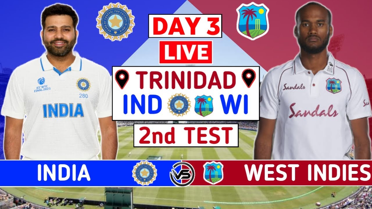 India v West Indies 2nd Test Live Scores | IND vs WI 2nd Test Day 3 ...