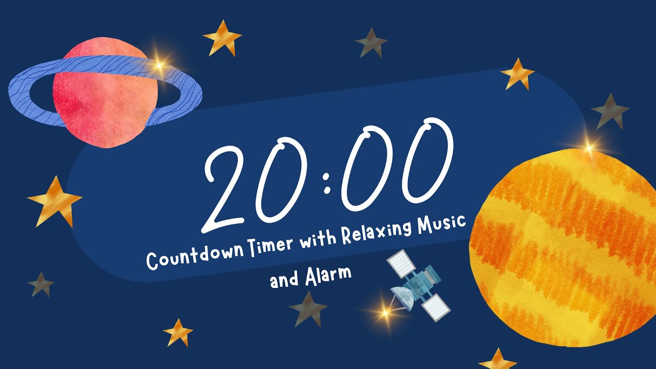20 Minute Countdown Timer with Relaxing Music and Alarm | Space Timer