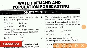WATER DEMAND POPULATION FORECASTING ENVIRONMENTAL ENGINEERING