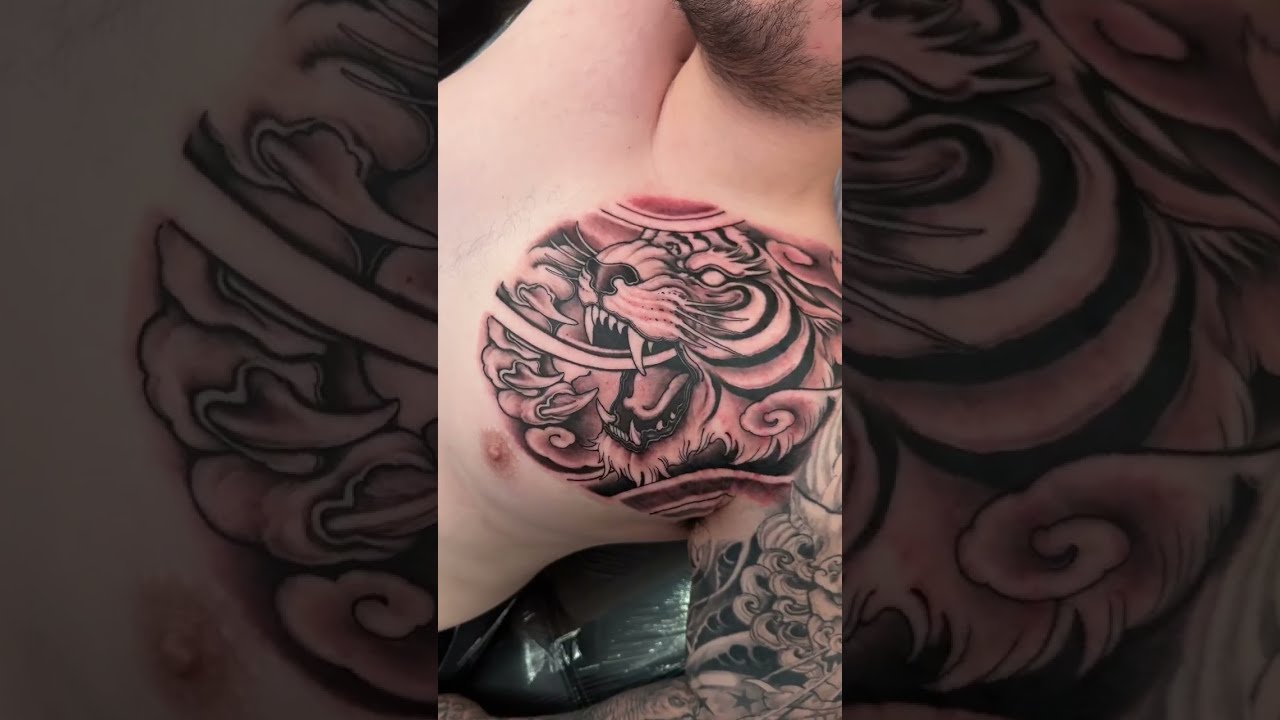 Japanese trad inspired tiger by Jay Blevins Pinup parlor