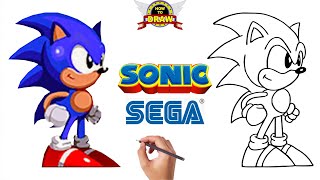 How to draw SONIC THE HEDGEHOG classic Sega Sonic cute screenshot 1
