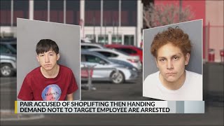 Pair caught shoplifting, demanding money at Target arrested