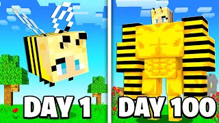 I Survived 100 Days as a BEE in Minecraft...