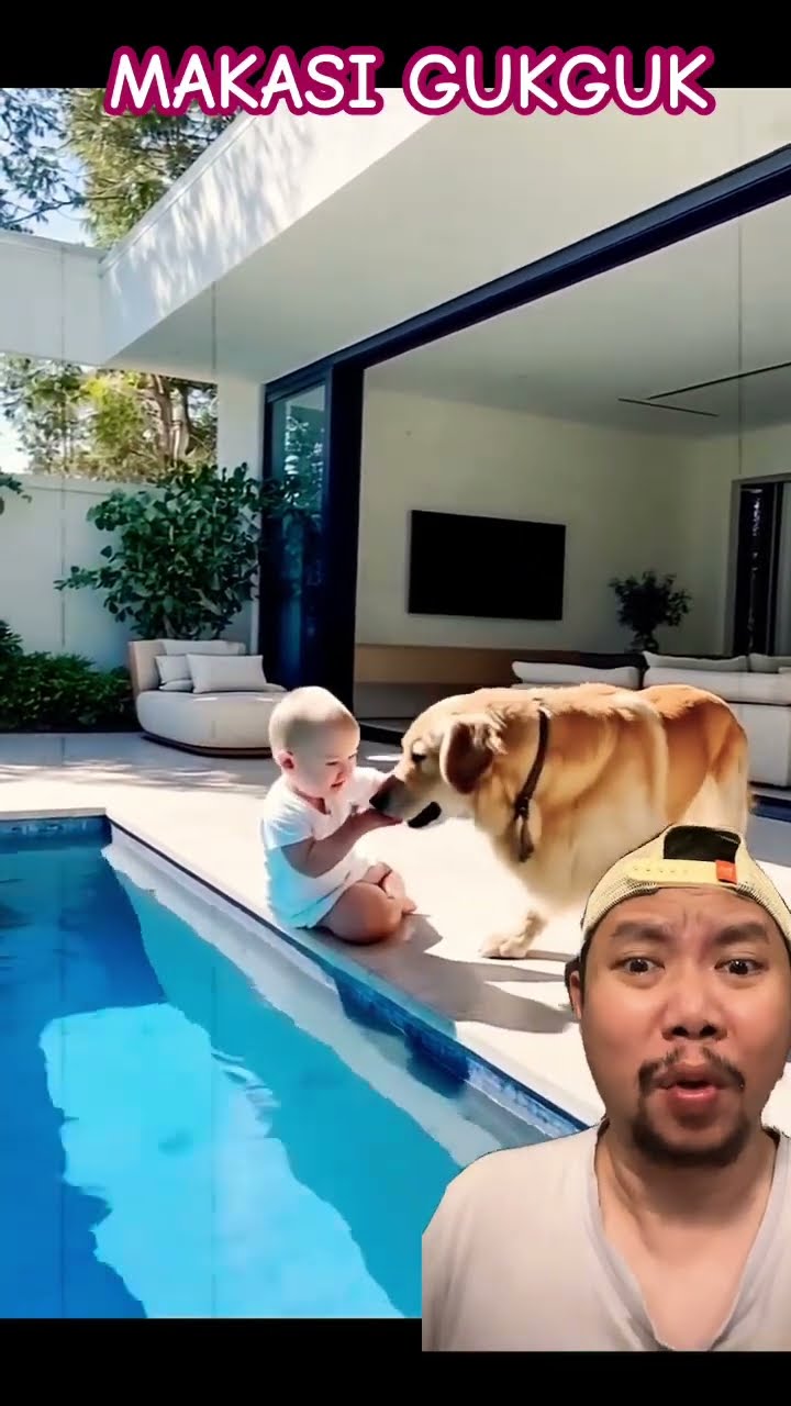 UNTUNG AJA ADA SI GUKGUK!!!!?? #puppy #pool #doglife #pets #shorts