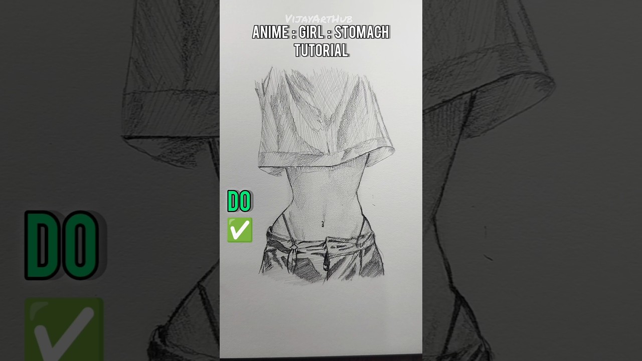 Drawing Anime Girl Stomach ❌✅ 