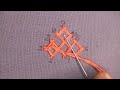 Super Easy Gujrati Stitch design, Gujrati embroidery at home, Gujrati stitch easy way