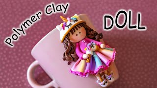 polymer clay doll mug tutorial | Unicorn doll