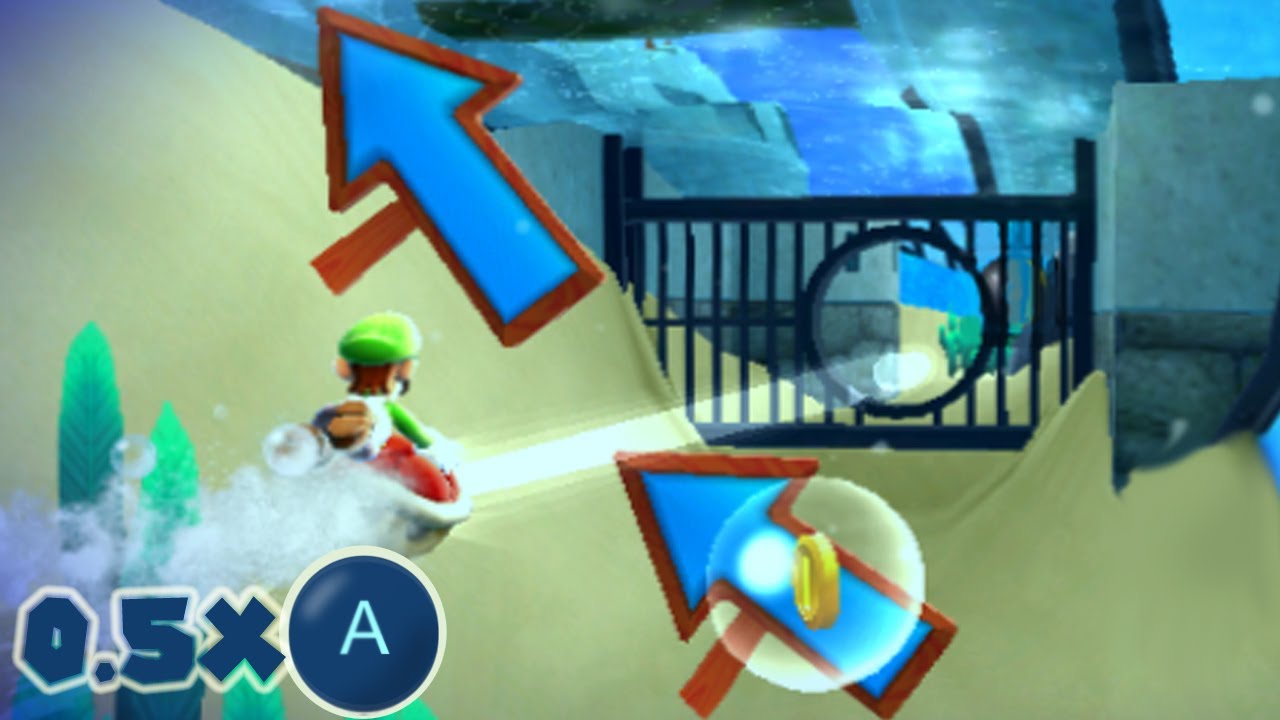 [TAS] Super Mario Galaxy: Underwater Cosmic Race - 0.5x A Presses [Luigi]