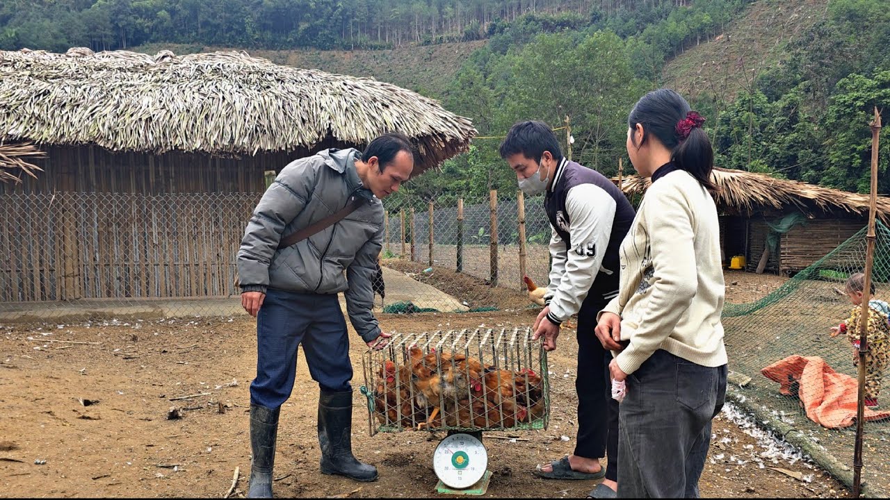 Джусон и еще один мужчина пришли в дом Ли Тьеу Ка, чтобы купить кур.