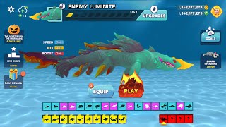 ENEMY LUMINITE SHARK GOT 90% OFF UNLOCKED AND KILL ALL SHARK - BIG SHARK | HUNGRY SHARK EVOLUTION