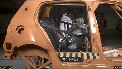 Краш-тест Cybex Aton Q | Лобовой удар | Крепление ремнем