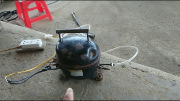 test bơm lốp xe máy.... bằng block tủ lạnh cũ còn sử dụng tốt