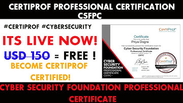 Cyber Security Free Certificate | Certiprof Cybersecurity Professional Certification