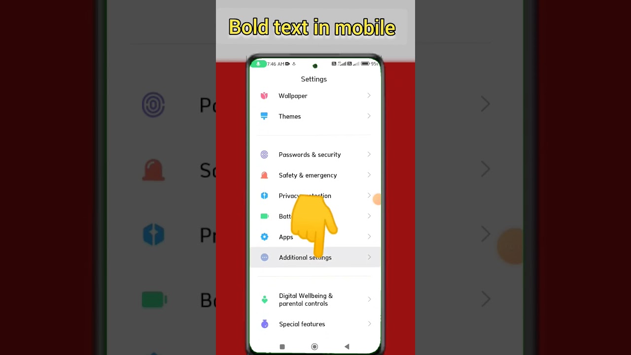 High contrast text on in mobile phone // high contrast text 