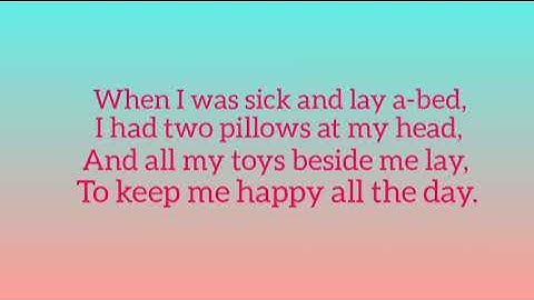 The Land of Counterpane Poem by Robert Louis Stevenson ( Dave Galing )