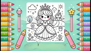 Kideo Princess Coloring Book & Games screenshot 4