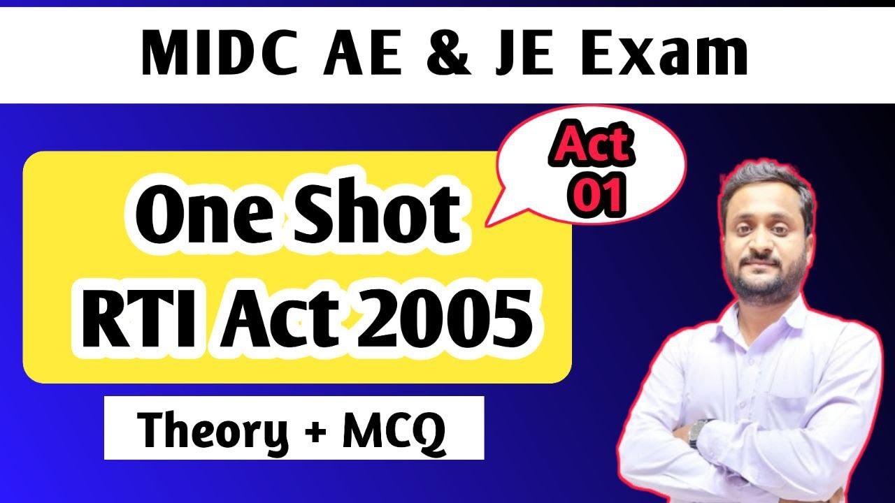 RTI Act 2005 | MIDC AE / JE Exam | Abhijit sir #rti_act_2005 #midcexam