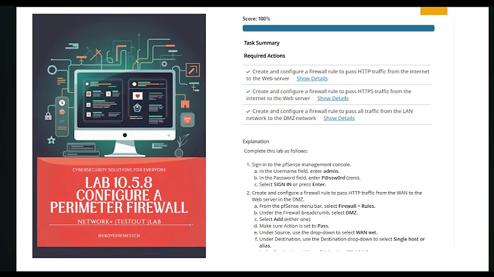 Network +| Lab  10.5.8 Configure A Perimeter Firewall