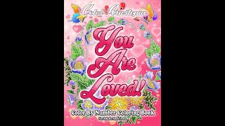You Are Loved! Color By Number Coloring Book - Color Questopia- Flip Through