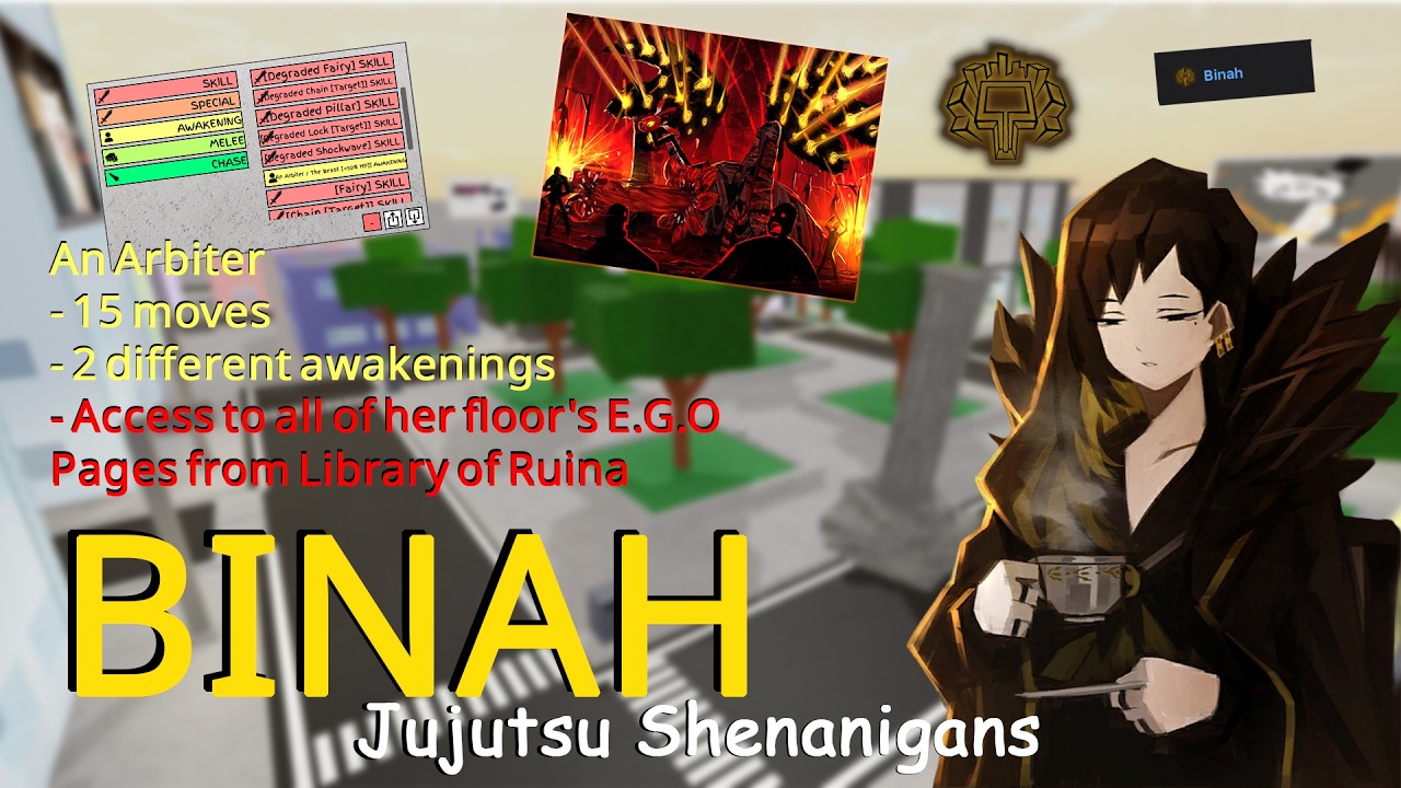 An Arbiter (Binah) MOVESET SHOWCASE | Jujutsu Shenanigans / Library of Ruina