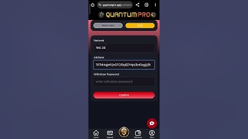 Setting withdrawal wallet - Configuring TRC20 USDT Wallet and Withdrawal PIN in QuantumPro App