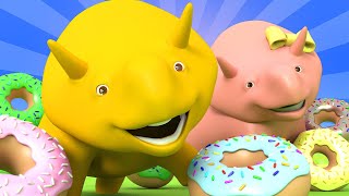 Special donut day - doing donuts - Learn with Dino the Dinosaur 👶 Educational cartoon for toddlers