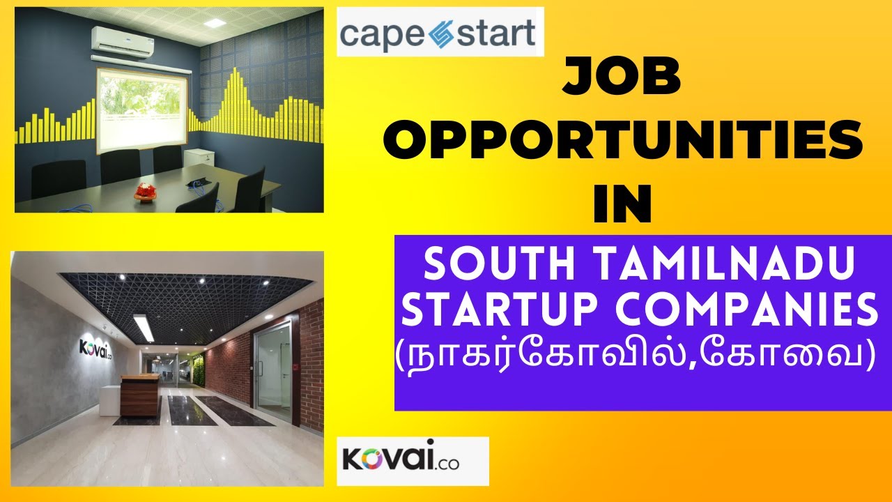 Startup company Jobs Tamil Nadu Kovai.co Cape Start YouTube