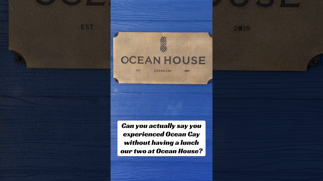 Ocean House lunch on Ocean Cay. The highlights are the conch fritters and chicken sandwich.