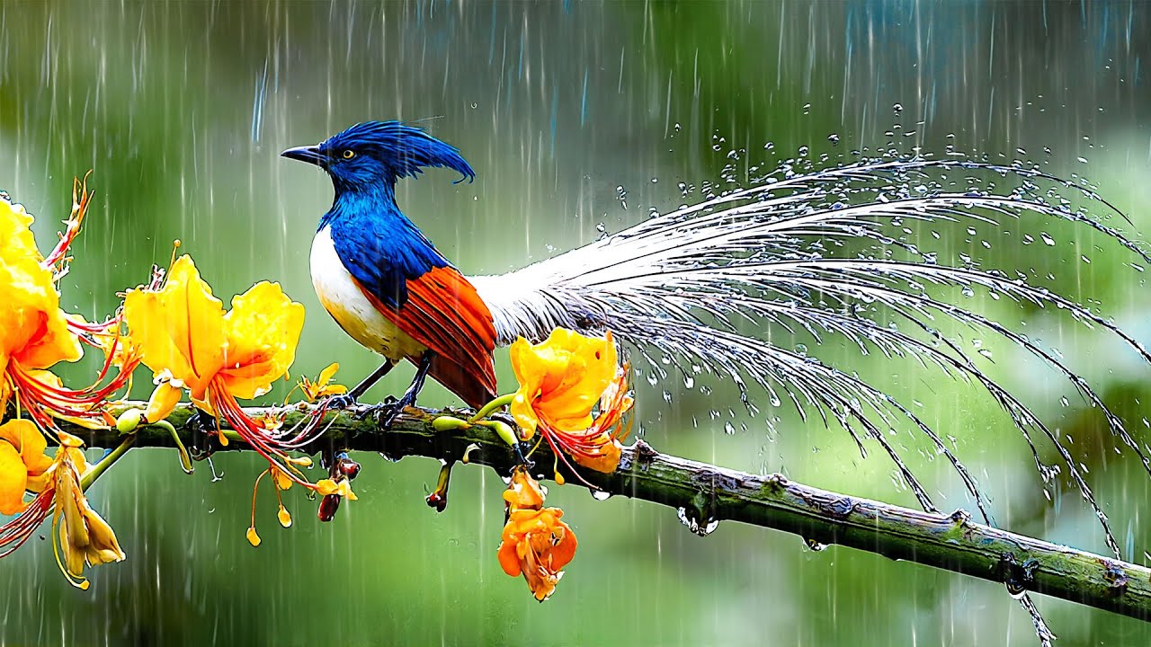 ASMR-звуки пения птиц и дождя для снятия стресса ~ После 5 минут прослушивания вы быстро восстано...