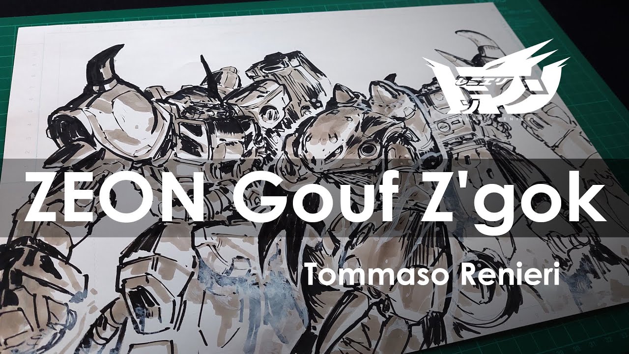 Zeon robots Gouf Z'gok Tommaso Renieri alla prima ink