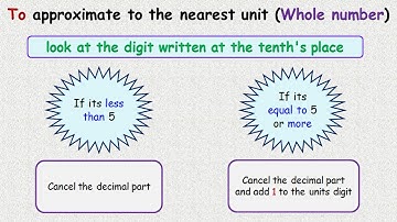 How to Approximate decimals to the Nearest unit (Whole number)