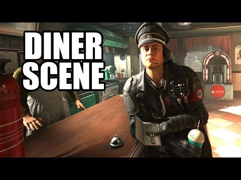 WOLFENSTEIN 2 The New Colossus - Full Diner Scene / Roswell